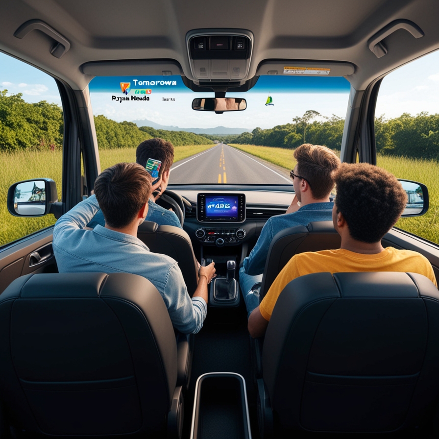 Motorista profissional do Disk Taxi Campinas dirigindo em direção ao Tomorrowland 2024