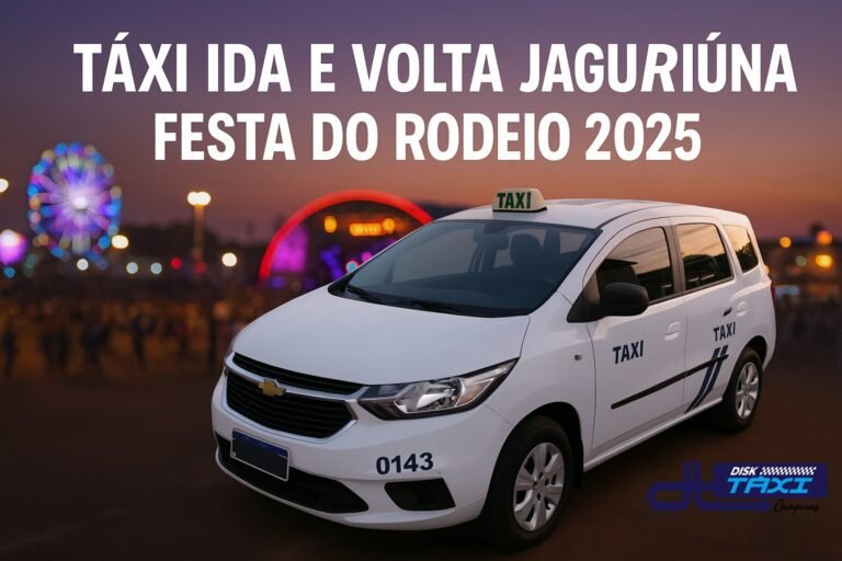 Táxi saindo de Campinas para o Rodeio de Jaguariúna 2025 com conforto e segurança.